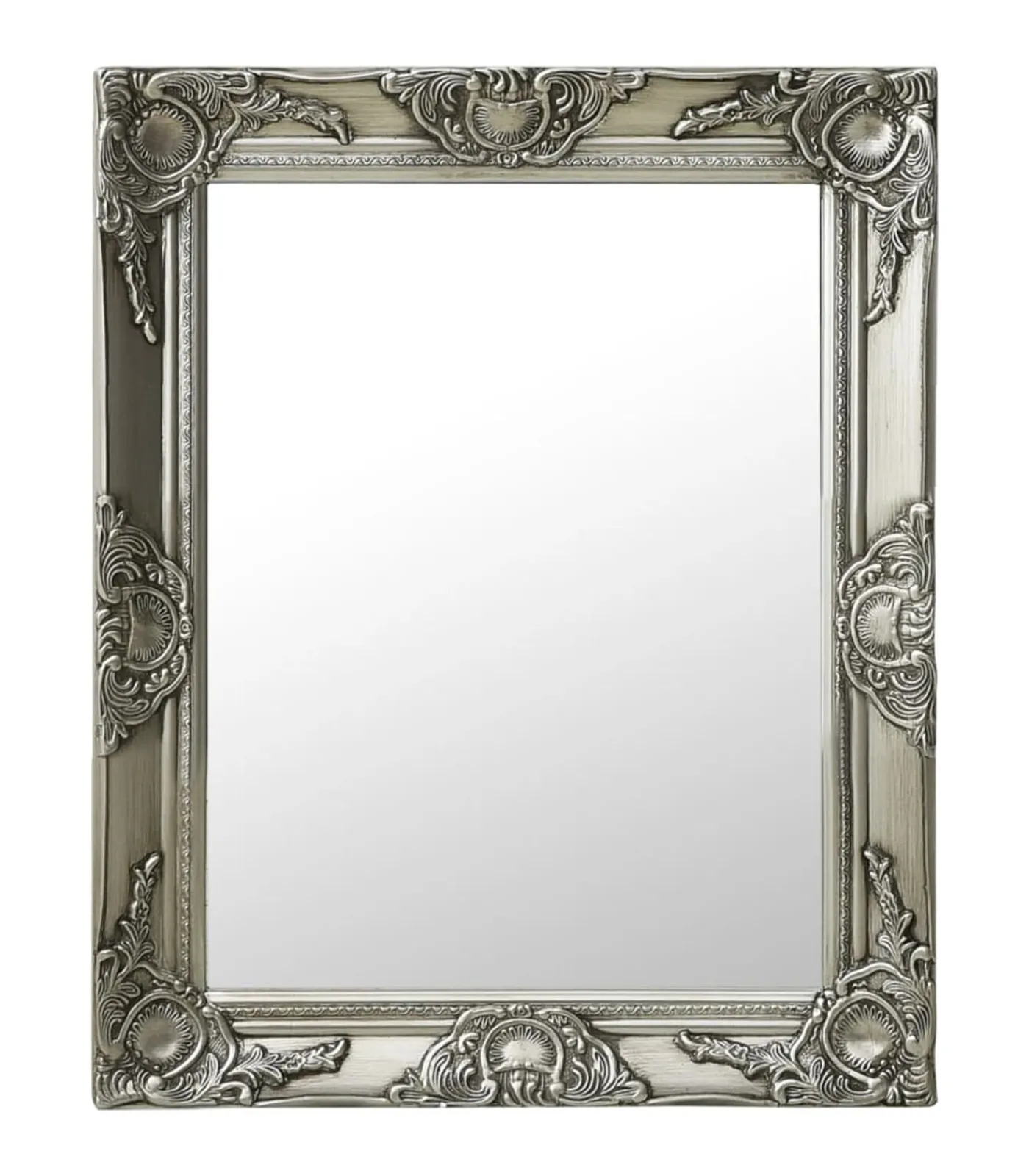 Hot Wandspiegel barok stijl 50x60 cm zilverkleurig Spiegels