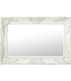 vidaXL Wandspiegel barok stijl 60x40 cm wit