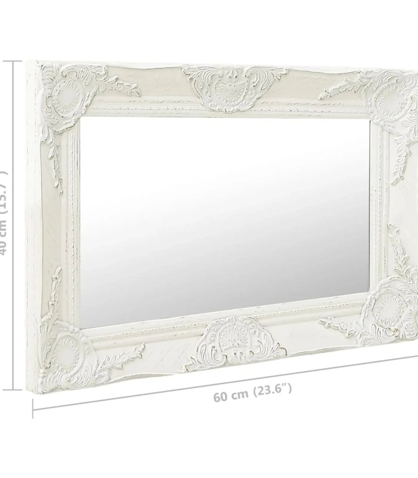 vidaXL Wandspiegel barok stijl 60x40 cm wit