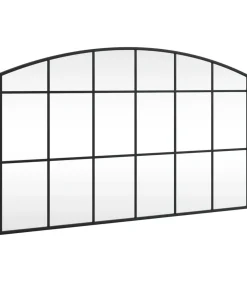 vidaXL Wandspiegel boog 100x60 cm ijzer zwart
