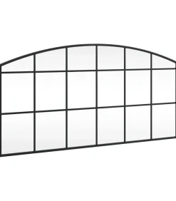 New Wandspiegel boog 100x50 cm ijzer zwart Spiegels