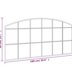 New Wandspiegel boog 100x50 cm ijzer zwart Spiegels