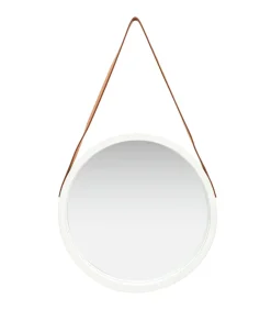 New Wandspiegel met band 50 cm wit Spiegels