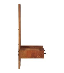 vidaXL Wandspiegel met lades 60x33x90 cm massief acaciahout