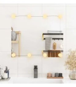 vidaXL Wandspiegel met LED's rechthoekig 50x60 cm glas