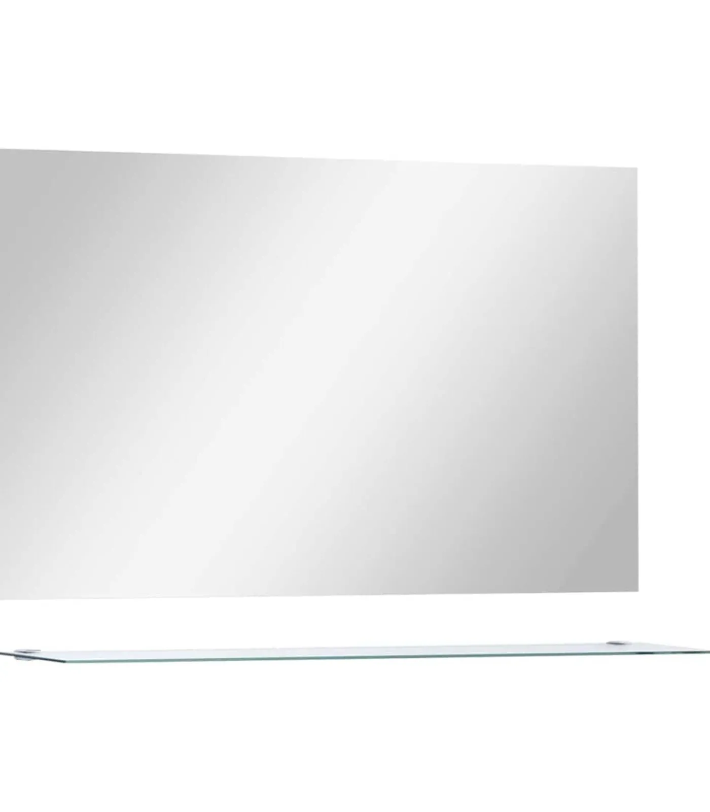 vidaXL Wandspiegel met schap 100x60 cm gehard glas
