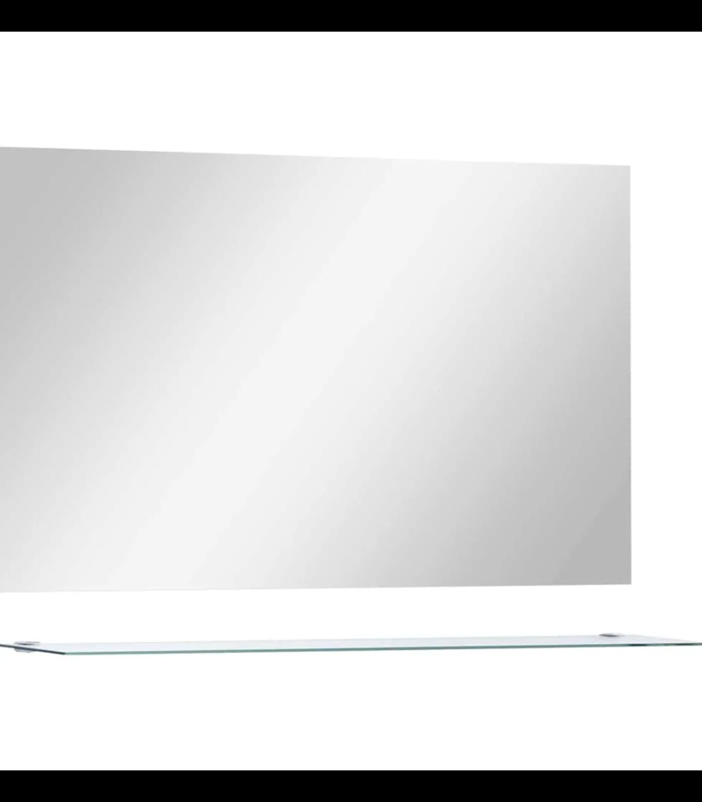 vidaXL Wandspiegel met schap 100x60 cm gehard glas