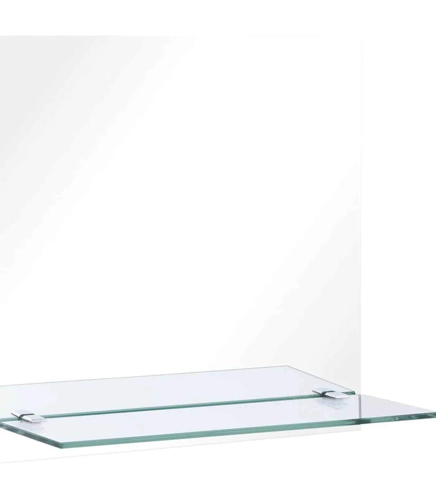 vidaXL Wandspiegel met schap 40x40 cm gehard glas