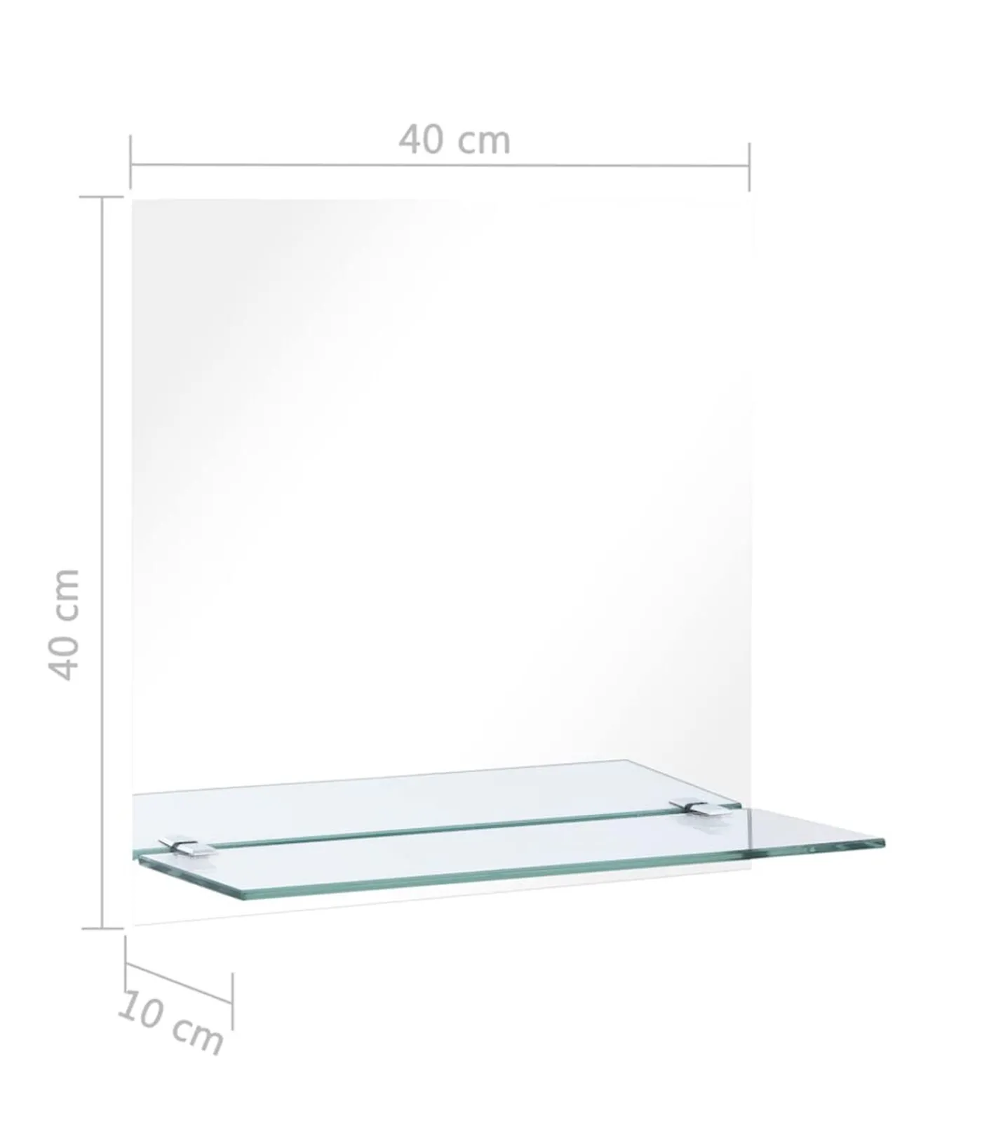 vidaXL Wandspiegel met schap 40x40 cm gehard glas