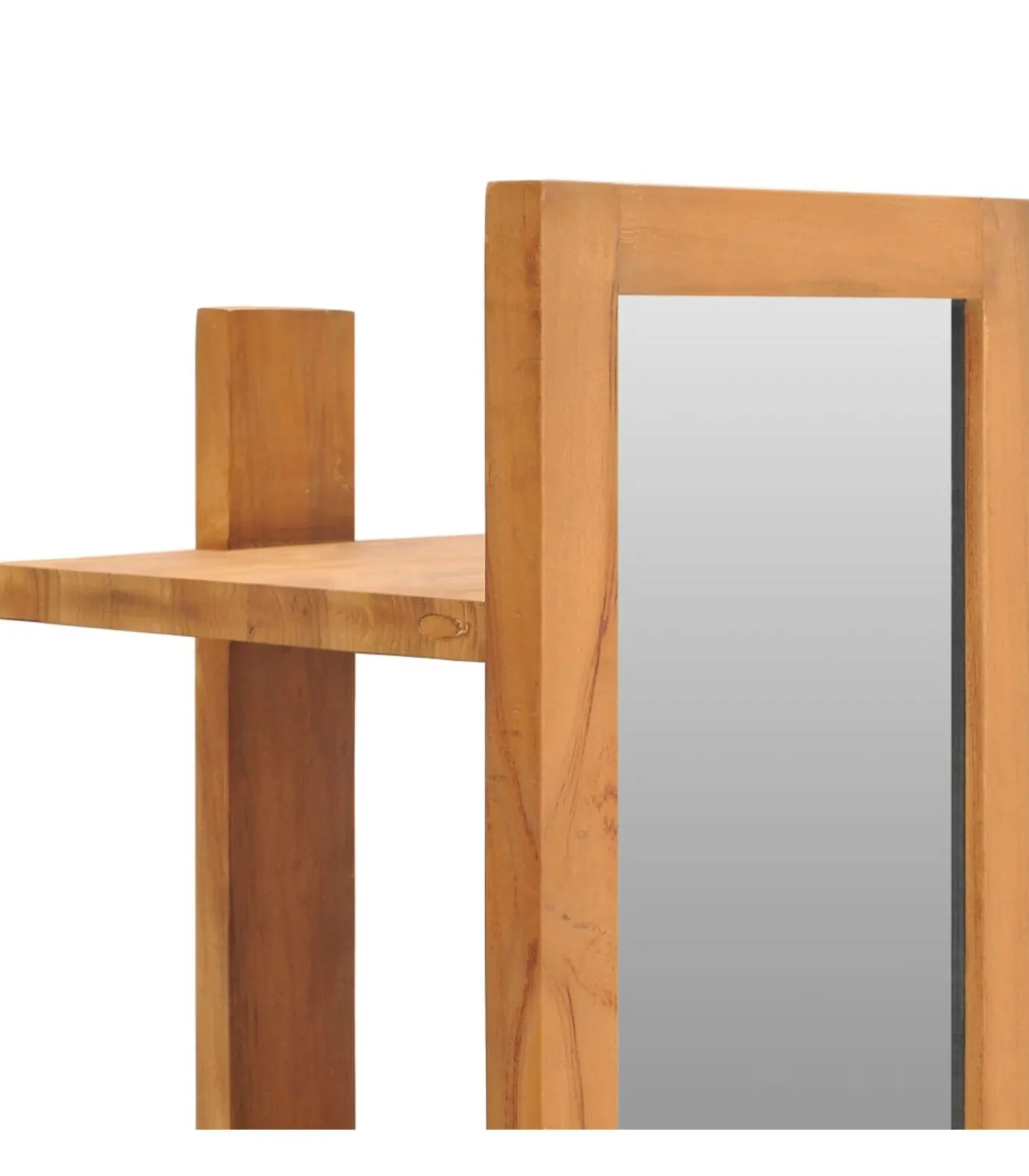 Sale Wandspiegel met schappen 30x30x120 cm massief teakhout Spiegels