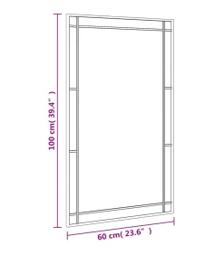 Sale Wandspiegel rechthoekig 60x100 cm ijzer zwart Spiegels