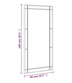 Sale Wandspiegel rechthoekig 50x100 cm ijzer zwart Spiegels