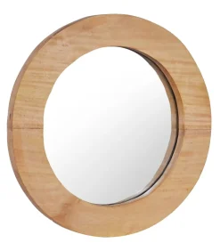 Clearance Wandspiegel rond 40 cm teakhout Spiegels
