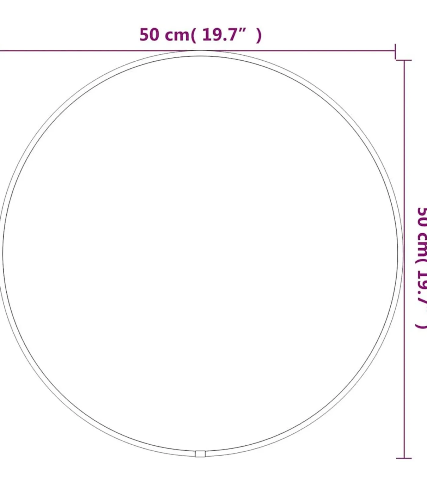 vidaXL Wandspiegel rond Ø50 cm zilverkleurig