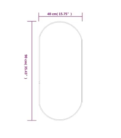 vidaXL Wandspiegel 90x40 cm ovaal zilverkleurig