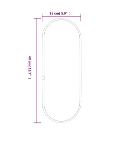 vidaXL Wandspiegel 40x15 cm ovaal zwart