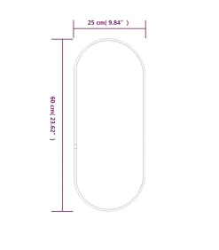 vidaXL Wandspiegel 60x25 cm ovaal zwart