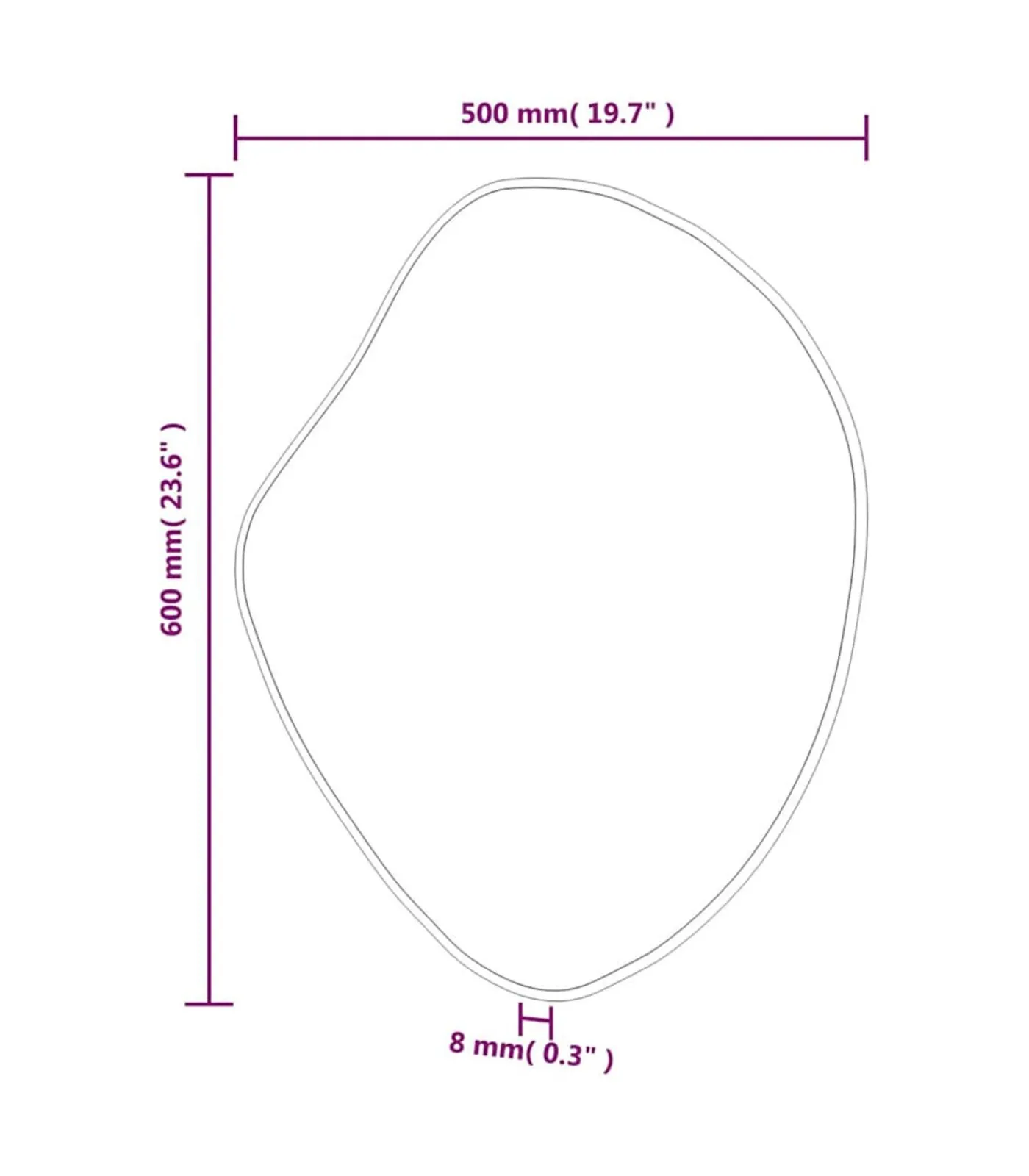 Hot Wandspiegel 60x50 cm zwart Spiegels