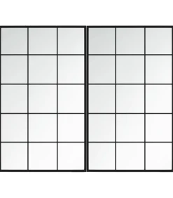 vidaXL Wandspiegels 2 st 100x60 cm metaal zwart