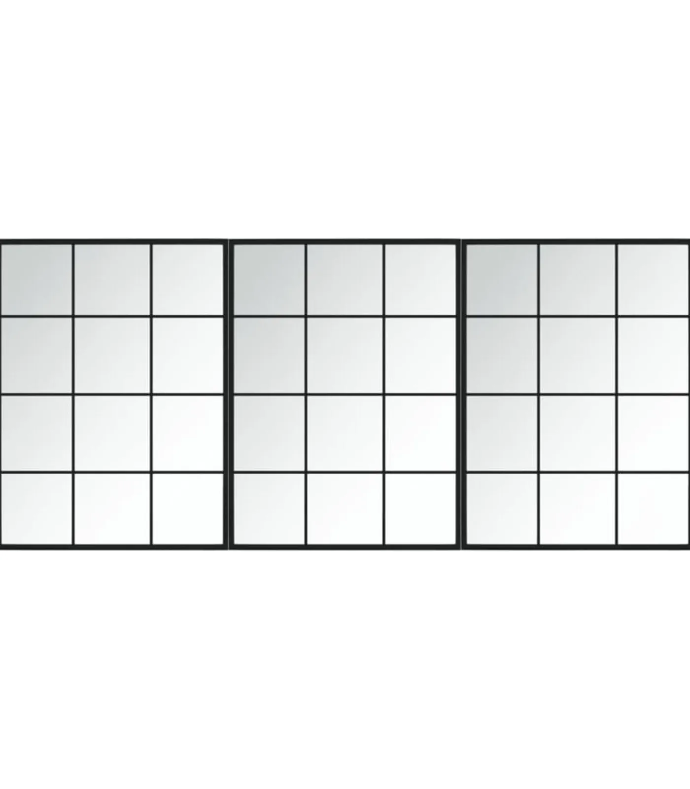 vidaXL Wandspiegels 3 st 80x60 cm metaal zwart