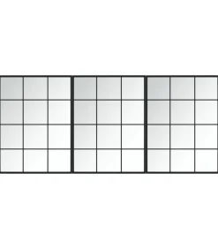 vidaXL Wandspiegels 3 st 80x60 cm metaal zwart