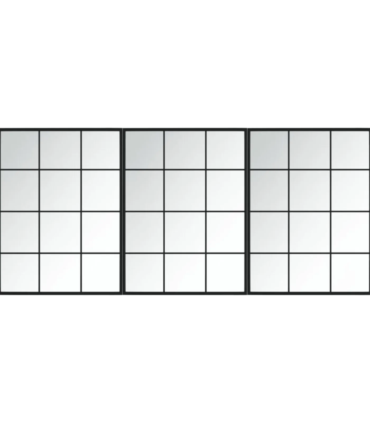 vidaXL Wandspiegels 3 st 80x60 cm metaal zwart