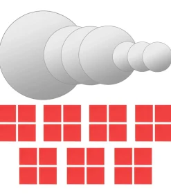 Sale Wandspiegelset rond glas 7-delig Spiegels