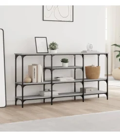 vidaXL Wandtafel 160x29x80 cm bewerkt hout grijs sonoma eikenkleurig