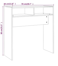 Best Wandtafel 78x30x80 cm bewerkt hout grijs sonoma eikenkleurig Tafels
