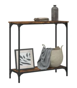 Clearance Wandtafel 75x30,5x75 cm bewerkt hout gerookt eikenkleurig Tafels