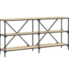 Discount Wandtafel 160x30x75 cm bewerkt hout en ijzer sonoma eikenkleur Tafels