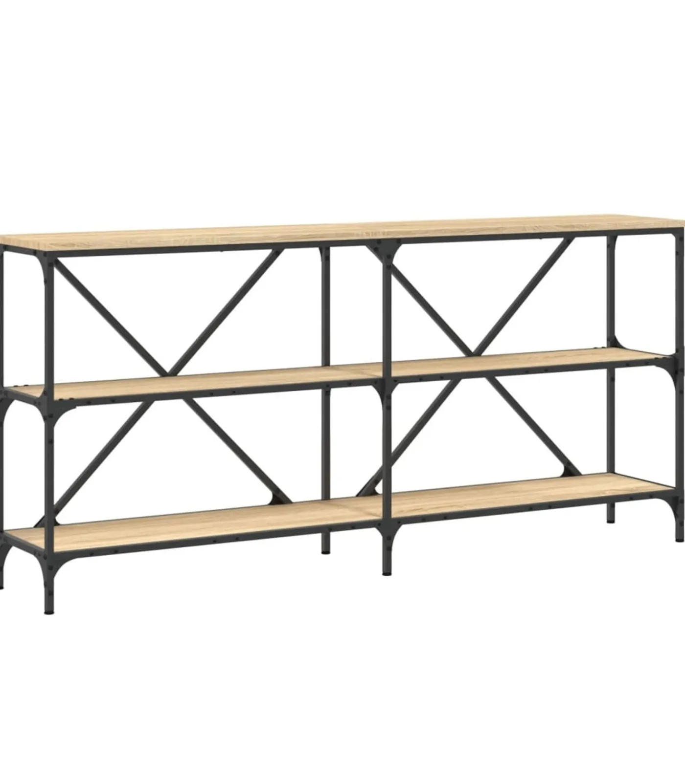 Discount Wandtafel 160x30x75 cm bewerkt hout en ijzer sonoma eikenkleur Tafels