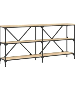 Discount Wandtafel 160x30x75 cm bewerkt hout en ijzer sonoma eikenkleur Tafels