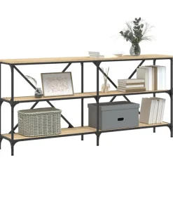 Discount Wandtafel 160x30x75 cm bewerkt hout en ijzer sonoma eikenkleur Tafels