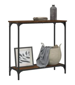 Wandtafel 75x30,5x75 cm bewerkt hout bruin eikenkleur Tafels