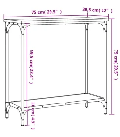 Wandtafel 75x30,5x75 cm bewerkt hout bruin eikenkleur Tafels