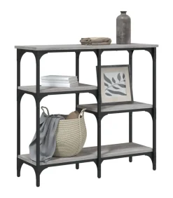 vidaXL Wandtafel 80x29x75 cm bewerkt hout grijs sonoma eikenkleurig