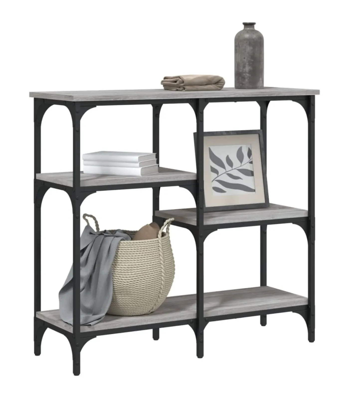 vidaXL Wandtafel 80x29x75 cm bewerkt hout grijs sonoma eikenkleurig