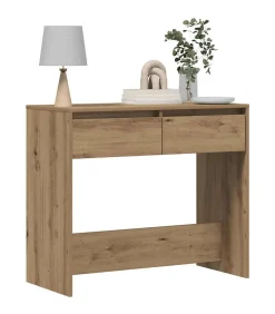 vidaXL Wandtafel 89x41x76,5 cm bewerkt hout artisanaal eikenkleurig