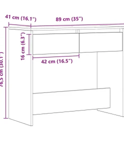 vidaXL Wandtafel 89x41x76,5 cm bewerkt hout artisanaal eikenkleurig