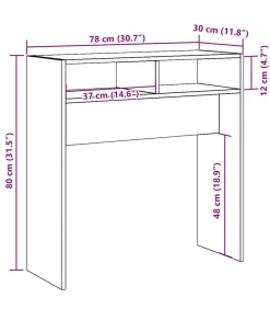 Online Wandtafel 78x30x80 cm bewerkt hout artisanaal eikenkleur Tafels