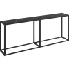 New Wandtafel 200x35x75,5 cm gehard glas zwart Tafels