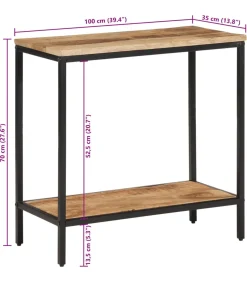 Best Wandtafel 100x35x70 cm massief ruw mangohout Tafels