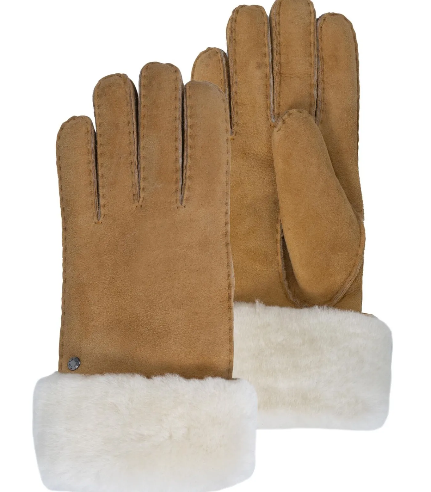 Outlet Warme leren dameshandschoenen Caramel DAMES Handschoenen