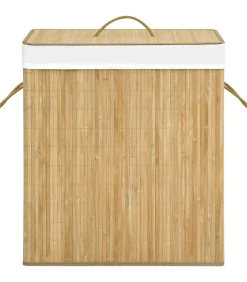 vidaXL Wasmand met 2 vakken 100 L bamboe