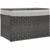 Discount Wasmand met deksel 55,5x35x34 cm poly rattan grijs Manden En Bakken