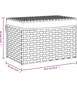 Discount Wasmand met deksel 55,5x35x34 cm poly rattan grijs Manden En Bakken