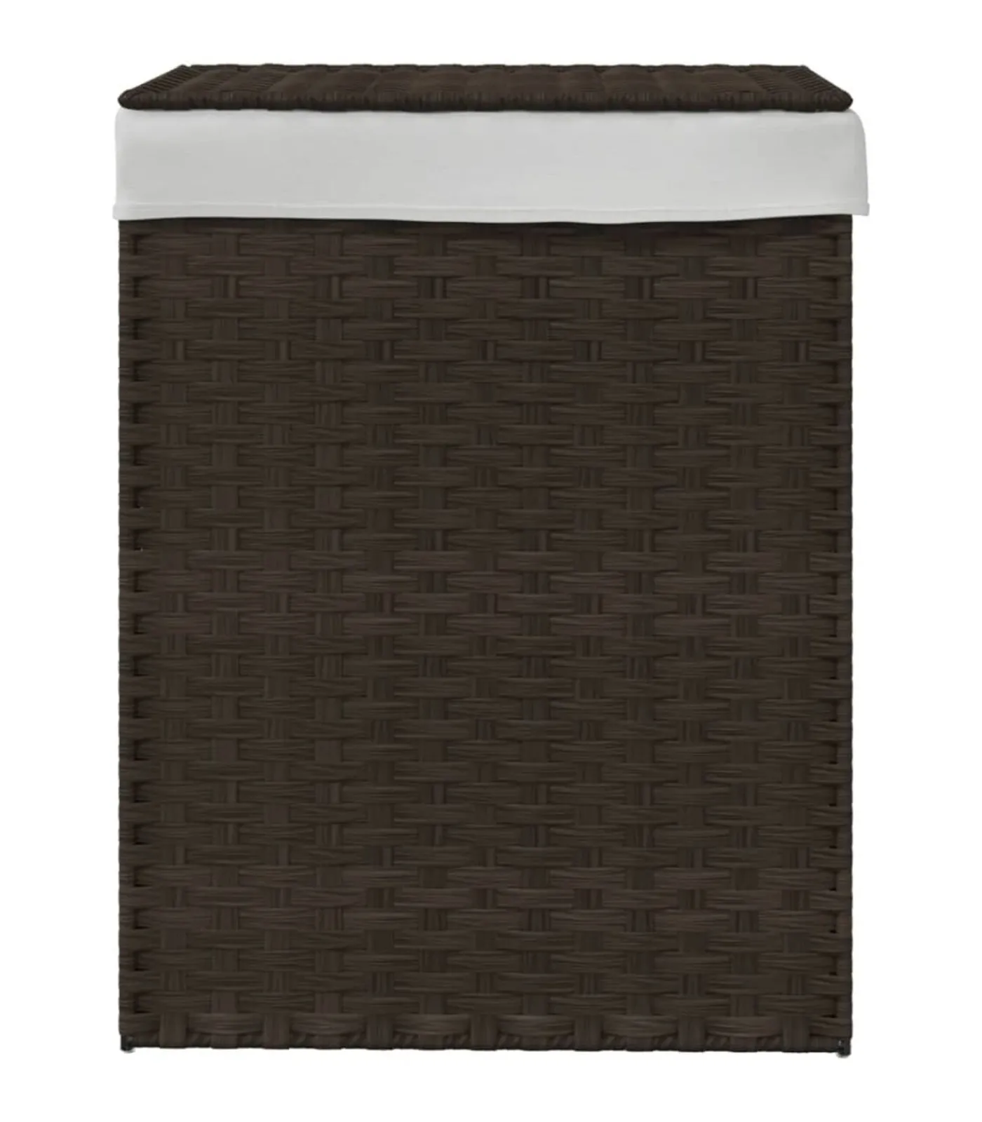 vidaXL Wasmand met deksel 46x33x60 cm poly rattan donkerbruin