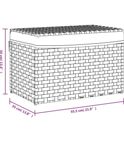 Wasmand met deksel 55,5x35x34 cm poly rattan zwart Manden En Bakken