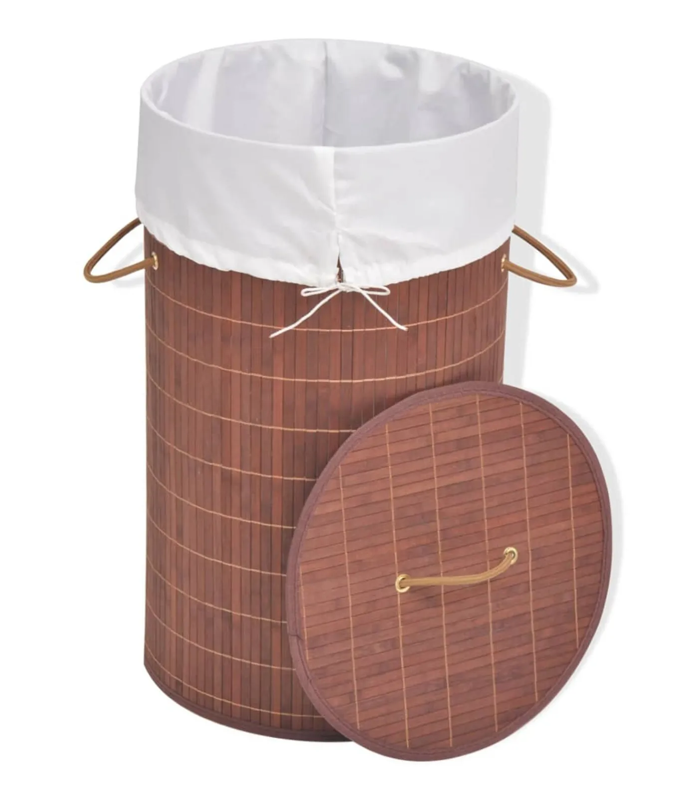 Clearance Wasmand rond bamboe bruin Manden En Bakken